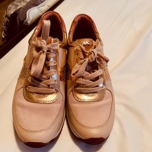 Micheal Kors Rose Gold Tennis Shoes